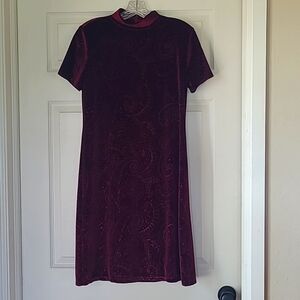 Philosophy crushed velvet maroon dress size m